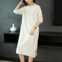 金利鹿纯色连衣裙中长款新品 舒适 宽松
