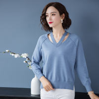 金利鹿V领针织衫纯色 舒适 时尚新品