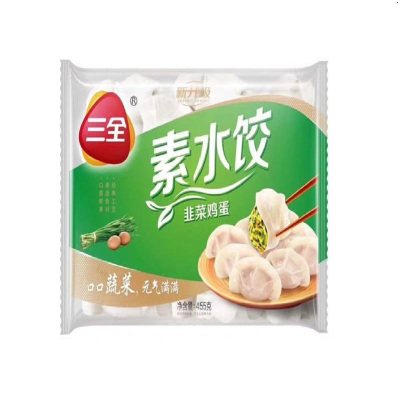 三全素水饺韭菜鸡蛋馅455g