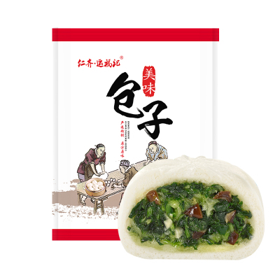 仁齐 运福记 香菇青菜包10只 800g/袋