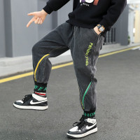 MinanSer男童裤子加绒牛仔裤2021新款儿童裤子中大童冬季一体绒保暖舒适弹力牛仔裤冬季新品