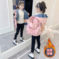 MinanSer童装女童外套秋冬两面穿加绒加棉外套2021新款中大儿童派克服加厚保暖棉衣小女孩洋气上衣外套冬季新品