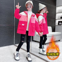MinanSer女童外套男童外套加棉秋冬新款2021年冬装新款儿童秋装大童装女孩网红冲锋衣潮宝宝衣服儿童服装冬季新品