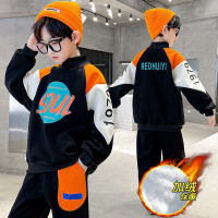 MinanSer潮男童秋装套装2021新款儿童装秋冬季运动加绒加厚卫衣两件套洋帅气冬季新品