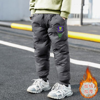 MinanSer男童冬季加绒裤子2021年新款中大童装冬装长裤男孩加厚儿童棉裤保暖冬季新品