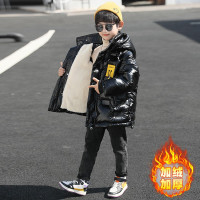 MinanSer男童棉衣2021冬季新款贴标压花手塞棉加厚连帽保暖棉袄中大童男孩棉服儿童棉衣外套潮冬季新品