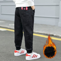 MinanSer男童裤子女童男童牛仔裤冬装加绒韩版冬季童装男孩裤子儿童长裤时髦洋气休闲裤潮女大童小脚冬季新品