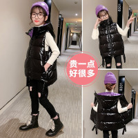MinanSer童装女童马甲羽绒棉衣秋冬装儿童马甲加厚冬季棉服女大童3-15岁棉背心连帽马夹保暖外穿坎肩秋冬款冬季新品