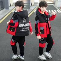 MinanSer[三件套]男童套装冬装新款儿童马甲加绒加厚卫衣裤子套装中大童男孩衣服3到15岁潮冬季新品