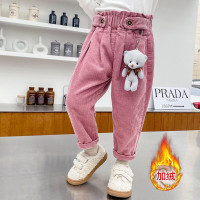 MinanSer女童裤子01234566岁女宝宝加绒加厚冬季灯芯绒裤子潮小女孩时尚百搭高腰保暖棉裤冬季新品