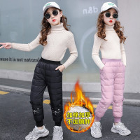 MinanSer童装裤子女童加厚羽绒棉裤女宝宝3秋冬款5中大童8冬季百搭休闲裤12岁女孩防寒保暖裤潮冬季新品