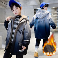 MinanSer男童棉衣秋冬新款中大童加绒加厚棉服3-15岁中小学生渐变色棉袄男孩中长款保暖外套潮冬季新品