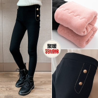 MinanSer女童加绒加棉打底棉裤儿童裤子冬季紧身保暖裤小脚靴裤中大童6-15岁女大童修身裤时候百搭女孩冬季新品