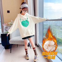 MinanSer女童卫衣儿童秋冬装加绒加厚女孩秋冬季保暖外套打底衫上衣休闲宽松百搭冬季新品