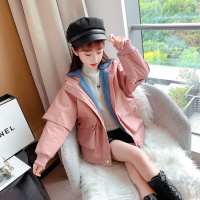 MinanSer童装女童外套5-12岁女孩穿的外套PU秋冬装洋气中大童加绒上衣儿童网红加厚皮衣夹克冬季新品