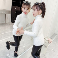 MinanSer童装女童高领毛衣仿水貂绒儿童针织衫秋冬宝宝套头衫2021新款秋装打底衫女孩洋气线衣冬季新品