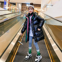 MinanSer女童棉衣冬季外套儿童棉服2021冬季新款大童女装洋气女童中长款棉风衣冬季新品