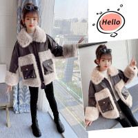 MinanSer童装女童外套秋冬装2021新款洋气时髦中大童仿狐狸毛皮草大衣加厚小女孩儿童冬装潮冬季新品