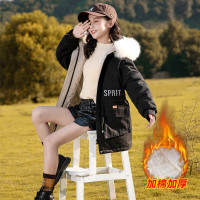 MinanSer童装女童外套加棉加厚2021冬季新款中大童洋气夹克保暖韩版小女孩12网红夹棉中长款风衣潮冬季新品