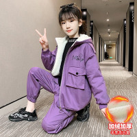 MinanSer童装女童套装加绒加厚冬装2021新款儿童保暖套装中大童韩版12岁小女孩两件套冬季衣服冬季新品