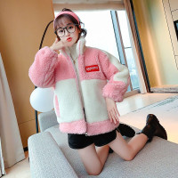 MinanSer童装女童毛毛衣外套秋冬装2021新款韩版洋气中大童儿童加绒加厚羊羔绒时髦保暖小女孩潮衣服冬季新品