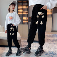 MinanSer童装女童裤子秋冬装2021新款洋气中大童时髦外穿灯芯绒长裤小女孩束脚裤秋冬季休闲裤潮童裤冬季新品