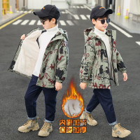 MinanSerMaycobell3童装男童加绒外套秋冬装2021新款5帅洋气中大儿童风衣8中长款加厚派克服13岁潮冬季