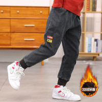 MinanSerMaycobell童装男童加绒裤子秋冬2021年新款中大儿童休闲牛仔裤加厚冬季长裤保暖一体绒男孩潮冬季新