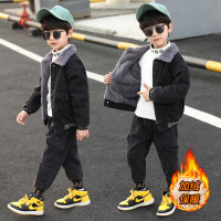 MinanSer童装男童套装秋冬装2021新款冬季韩版儿童加绒装休闲小男孩衣服洋气时髦中大童学生衣服两件套潮冬季新品