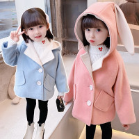 MinanSer童装女童外套秋冬装加绒加厚儿童外套女呢子大衣毛呢女宝宝衣服冬季运动幼童中小童秋款1-7岁女孩冬季新品