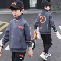 MinanSer童装 男童冬季休闲卫衣加绒款 儿童加厚保暖上衣中大童套头衫潮冬季新品