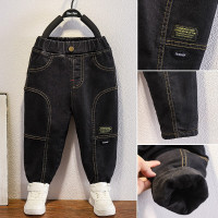 MinanSer童装男童裤子2021款秋冬季童装儿童裤子男孩加绒牛仔裤长裤运动休闲裤牛仔裤冬季新品