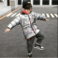 MinanSer儿童棉袄冬装男新款亮皮帅气棉服加绒加厚蜘蛛侠男童羽绒棉外套潮冬季新品