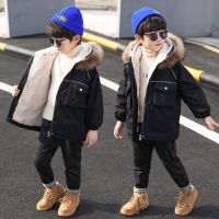 MinanSer男童冬装羽绒棉衣2021年新款男孩加绒棉袄大童10加厚12羽绒棉服外套潮冬季新品