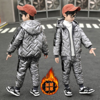 MinanSer童装 男童羽绒棉服冬装亮面羽绒棉裤2021新款中大童外套男孩棉袄洋气潮保暖棉衣冬季新品