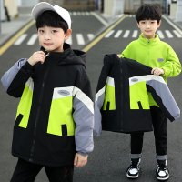 MinanSer儿童装男童秋冬款三合一冲锋衣外套加绒加厚中大童帅洋气冬季棉衣冬季新品