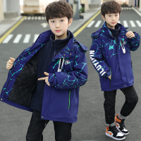 MinanSer男童冲锋衣三合一可拆卸儿童加厚棉衣中大童秋冬款棉服新款外套潮冬季新品