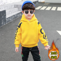 MinanSer男童卫衣加绒连帽2021加厚中大童帅气男宝秋冬款保暖上衣5岁色冬季新品