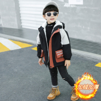 MinanSer男童秋冬款外套2021新款洋气小童冬季加绒加厚中童帅气连帽冬装潮冬季新品