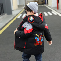 MinanSer2021新款男童棉袄加棉外套加厚棉衣儿童卡通蜘蛛侠眼镜连帽羽绒棉服潮冬季新品