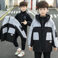 MinanSer男童秋冬款可拆卸三合一冲锋衣外套春秋风衣儿童2021年新款潮加绒冬季新品