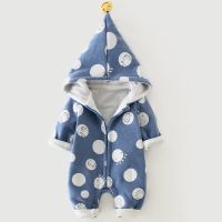 MinanSer婴儿加厚连体衣秋冬外出服儿套装外穿加绒0至1岁宝宝衣服冬季冬季新品