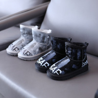 MinanSer童鞋儿童雪地靴2021冬季新款男女童短款加厚棉靴中大童宝宝保暖涂鸦靴子冬季新品