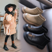 MinanSer童鞋女童靴子2021秋冬季新款儿童韩版加绒马丁靴中大童女孩保暖百搭雪地靴宝宝短款棉靴子冬季新品