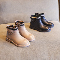 MinanSer童鞋女童靴子2021秋冬季新款儿童韩版加绒马丁靴中大童百搭保暖袜子棉靴冬季新品