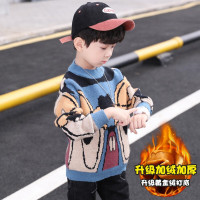 MinanSer童装男童毛衣秋冬装2021年新款冬季季中大童加绒加厚水貂绒儿童针织衫潮冬季新品