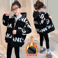 MinanSer女童外套秋冬装3儿童羊羔绒风衣中长款6女孩保暖8中大童毛毛衣12岁女宝宝外套风衣加绒加厚冬季新品