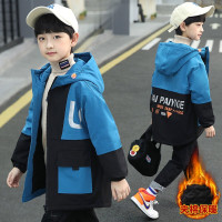MinanSer男童外套秋冬新款3时尚男孩韩版中长款男学生冬季儿童风衣派克服加绒加厚冬季新品