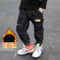 MinanSer男童牛仔裤儿童裤子加绒加厚冬装新款大中小童装男长裤10小男孩弹力百搭宝宝裤子2-12岁冬季新品