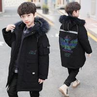 MinanSer童装男童棉服冬装新款中大儿童冬季加厚男孩棉衣袄5到15岁洋气中长款连帽棉服潮12冬季新品